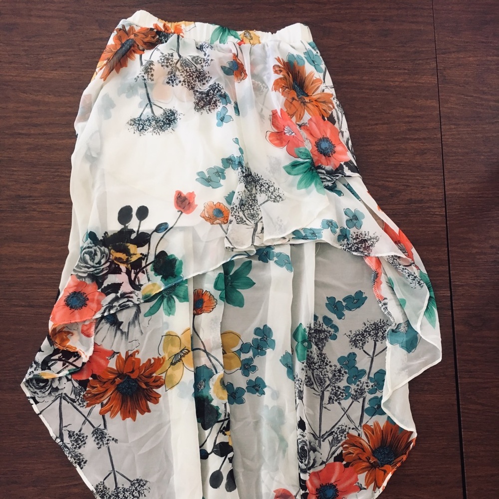 Floral High low skirt